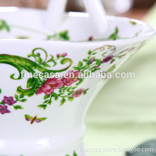 In April Elegant New Bone China Ceramic Fruit Basket